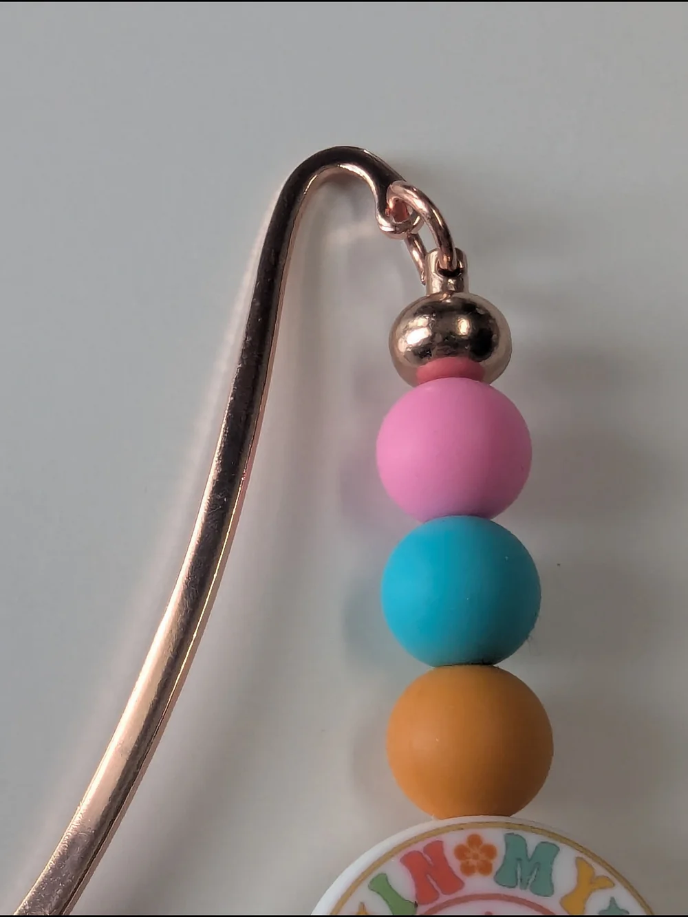 Handcrafted Bookmark In My Teacher Era Bead Charm beaded Multi Color White NEW